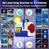 Educational Story Projector for Kids with 4 Science Themes, Earth, Ocean, Dinosaurs & Space, Audio Narration & Night Light & 9 Dream Music, Dual Power Book Projector Machine Toy for Boys & Girls view 2