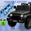 12V Kids Ride on Car, Kids Electric Car w/Parent Remote Control, Twin 35w Motors, 3 Speeds, LED Lights, Music & Horn, Spring Suspension, Electric Vehicles for 3-5 Boys Girls Gift, Black view 3