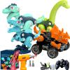 Bantroplis Take Apart Dinosaur Toys, STEM Educational Construction Building Toy, Dinosaurs Ideal Birthday, Christmas for 3-8 Year Old Boys and Girls (3 Dinosaurs+1 Black Car+1 Drill) view 1