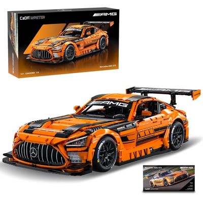 CaDA Master C64008W Mercedes-AMG GT3 Building Set,1:8 Scale 5466 PCS Officially Licensed Supercar Model, Large Race Car Building Blocks Kit for Adults & Teens