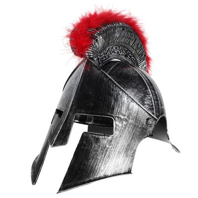 BESPORTBLE Roman Warrior Helmet with Plumes Lightweight Soldier Helmet for Cosplay Party Medieval Roman Costume Accessory for Fancy Dress Role-playing Carnivals and Holiday Events