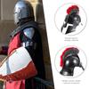 BESPORTBLE Roman Warrior Helmet with Plumes Lightweight Soldier Helmet for Cosplay Party Medieval Roman Costume Accessory for Fancy Dress Role-playing Carnivals and Holiday Events view 3