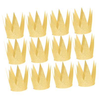 BESPORTBLE 12pcs Gold Birthday Party Crowns Hats for Festival Headwear Birthday Headdress Fun Photo Props for Boys and Celebration