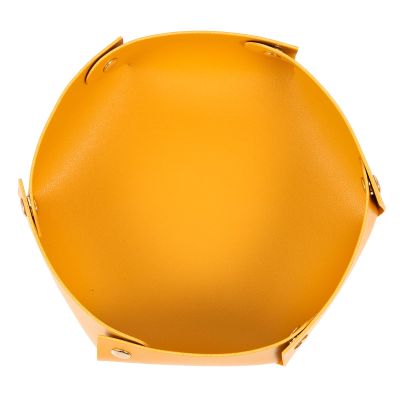 Abaodam PU Dice Tray for Table Games Large Foldable Yellow Dice Storage Holder Party Tray Organizer with Snap Corners Easy to Clean and Portable