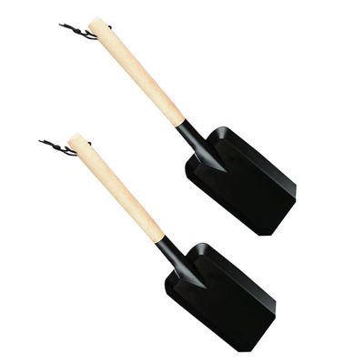 Abaodam 2Pcs Outdoor Garden Shovels with Wooden Handles Lightweight Farm and Weeding Tools for Planting Digging Beach and Backyard Use Black