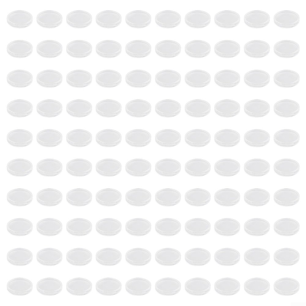100Pcs 23mm Clear Round Plastic Coin Holders Capsules Storage Case Box for Collectible Copper Silver Gold Coin with Double Shell Protection Easy Open Lock