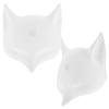 Abaodam 2pcs Matte White Blank Fox Masks for DIY Painting Unpainted Plastic Animal Face Masks with Nonslip Surface for Crafting Fox Cosplay Accessories view 1