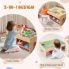 Costzon Train Table, 3-in-1 Wooden Activity Table W/ 3 Storage Bins, Reversible 94 PCS Track Train Toys & Table Map for Building, Playing, Studying, Eating, Kids Train Set Table for Boys Girls Aged 3+ view 4