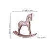 UAGGIC Wooden Pink Rocking Horse Miniature Figurine Nursery Decors Handcrafted European Styles Home Accent for Kids Room view 3