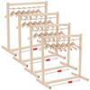 ACRNIGHEET 64Pcs Wooden Doll Garment Rack for 18 Inch Dolls, Natural Pine, 4 Racks 60 Doll Clothes Hangers for Dollhouse, Easy-Assembly Mini Wardrobe Closet view 1