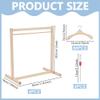 ACRNIGHEET 64Pcs Wooden Doll Garment Rack for 18 Inch Dolls, Natural Pine, 4 Racks 60 Doll Clothes Hangers for Dollhouse, Easy-Assembly Mini Wardrobe Closet view 2