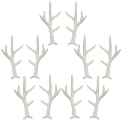 Abaodam 5 Pairs White Faux Antler Headdresses DIY Christmas Accessories Deer Horn Hair Decor for Holiday Party Costume Embellishments