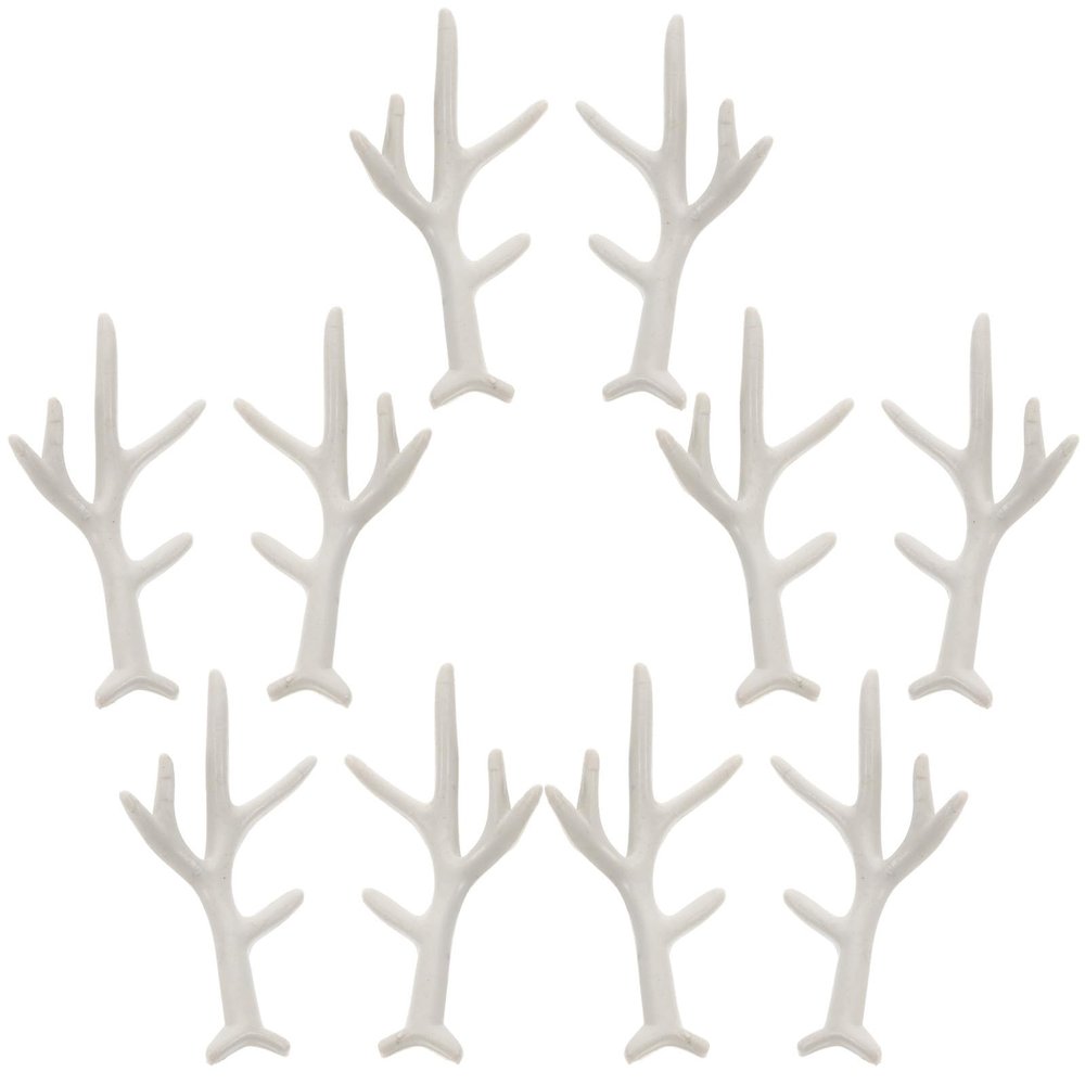 Abaodam 5 Pairs White Faux Antler Headdresses DIY Christmas Accessories Deer Horn Hair Decor for Holiday Party Costume Embellishments