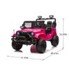 24V Kids Ride On Car, 2-Seater Electric Truck w/Parent Remote Control, 2x100W Motor, 3 Speeds, LED Lights, Bluetooth Music, 4-Wheel Shock Absorption, Gift for Ages 3-8 (Pink) view 3