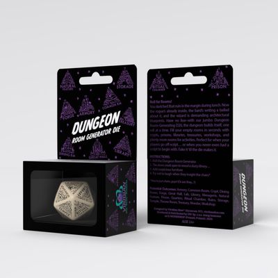 Beige & Black Dungeon Generator Die