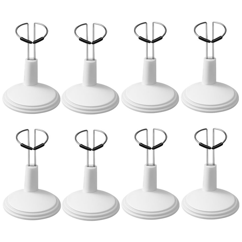 Angoily 8Pcs Adjustable Mini Doll Stands for Figurines Stable Figure Holder And Action Figure Display Base Lightweight Dolls Collection Organizer for Travel and Home Display Rack Collection Holder