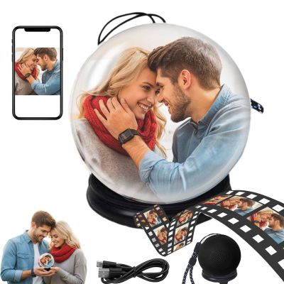 2026 New Christmas Memory Sphere Lamp,Personalized 2.7" 3D Crystal Ball Video Player with APP Custom Photo/Video WiFi Upload at Will,Memory Orb Gift for Couples Anniversary Birthday Valentine's Day