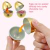 20pcs Golden Fillable Easter Eggs - 2.36" Plastic Eggs for Easter Egg Hunt, Basket Stuffers, Party Favors, Holiday Decorations (Candy, Toys, Gift Box) view 4