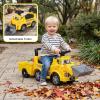 Costzon Ride on Excavator, Kids Tractor Digger Bulldozer Push Car w/Shovel, Detachable Trailer, Under-Seat Storage, DIY Stickers, Sit and Scoot Ride on Toy, Construction Car for Toddler 18+ Months view 3