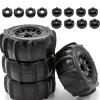 1/10 Short Course Truck Sand Tires Snow Tyres with 12 14 17mm Wheel Hex for Arrma Senton Tires Slash Tires Axial Redcat Rc4wd RC Car(Black) view 3