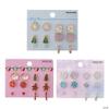 1/4" Christmas Metal Stud Earring Assortments on Card Set  9 Pc. view 1