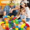 Magnetic Suction Rail Electric Train Set 3D Magic Flexible Race Track, 81 Pcs Race Car Track Block with Anti-Gravity, Educational Toy Boys Girls Birthday (81 PCS) view 4