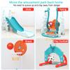 5 in 1 Toddler Slide and Swing Set, Indoor Playground for Kids with Safety Swing, Basketball Hoop & Soccer Net, Anti-Tip Stable Design, Toys for Boys Girls Ages 1-6 (Tower-Slide-Blue) view 2