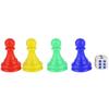 Drfeify Playing Pieces Set, 4-Pack with Dice, Plastic Game Tokens for Board Games & Travel Use view 1