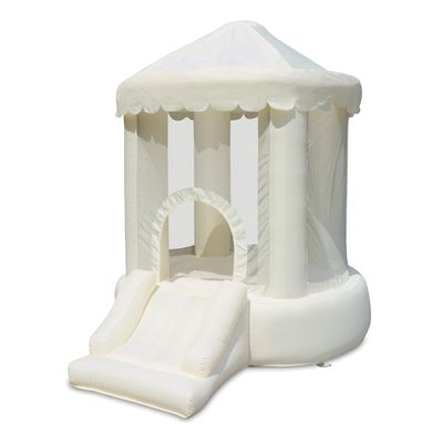 Bounceland Mini Play Tent Creamsicle Bounce House, 7.7 ft L x 5.6 ft W x 7.4 ft H, Neutral Bounce House w/Slide, UL Blower Included, Trendy Bouncer for Kids, Indoor & Outdoor Use, Best Gift for Kids
