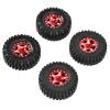 4PCS 1in 1/24 RC Car Tire, RC Vehicle Wheels for Axial SCX24, Rubber Crawler Tires with Aluminum Alloy Hex Adapter, Durable Off - Road Tires for RC Crawler Car AXI00001 AXI00002 (Red) view 3