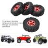 4PCS 1in 1/24 RC Car Tire, RC Vehicle Wheels for Axial SCX24, Rubber Crawler Tires with Aluminum Alloy Hex Adapter, Durable Off - Road Tires for RC Crawler Car AXI00001 AXI00002 (Red) view 4