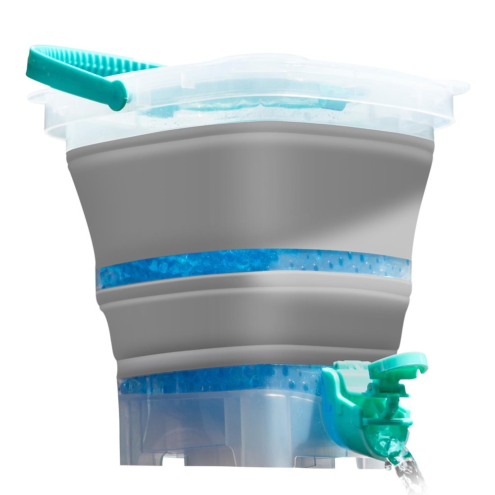 Gel Splatter Ammo Bucket, Portable Blaster Round Depot, Collapsible Blaster Accessories, with 10,000+ Bonus, Large Capacity Container & Fast Loading Nozzle