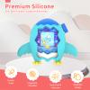 for Tamagotchi Paradise Case Silicone Soft Shell Cover for Tamagotchi Paradise Electronic Pet,Waterproof Sweatproof Washable Shockproof Anti-Drop 360Full Protection,Penguin Style(Teal) view 3