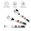 3-Piece Kids Silverware Set With Storage Case, Stainless Steel Reusable Children Safe Knife Spoon Fork Set American Flag Skull Children Flatware Set For Kids Lunch Box view 3
