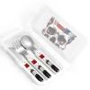 3-Piece Kids Silverware Set With Storage Case, Stainless Steel Reusable Children Safe Knife Spoon Fork Set American Flag Skull Children Flatware Set For Kids Lunch Box view 4
