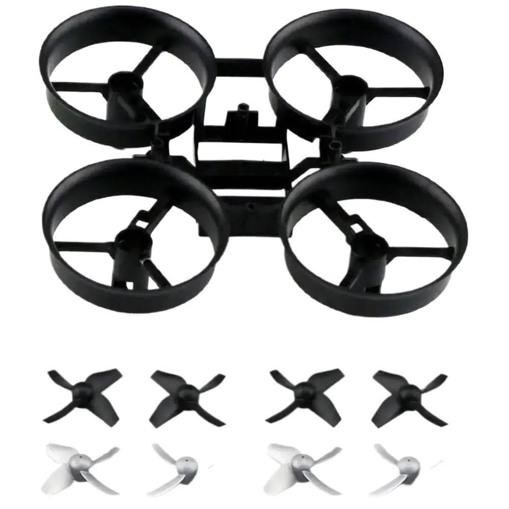 1set RC Drone Propellers Props With Frame Compatible With H36 E010 Inductrix BLH8700 BLH8580 NH-010 Automotive Motorcycle Parts(Grey)