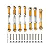 RC Crawlers Toys For Wltoys 144001 144002 144010 124007 124016 124017 124019 Metal Front Rear Tie Rod Linkage Servo Link Set RC Car Upgrade Parts(Yellow) view 1