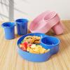 Car Seat Cup Holder for Kids - Kids Travel Tray with Snack Tray, CarSeats Snack Trays for Toddler, Car Cup Holder for Safety Seats, Fits Stroller & Booster (bluepink) view 2