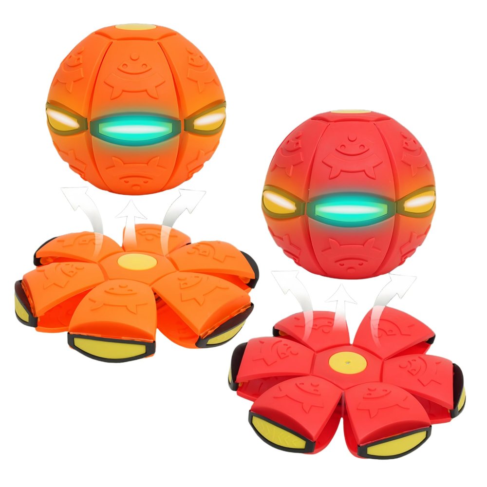 2-Piece Set Dual Form Freely Switchable Magic Bouncing Ball Toy with 6 Light Suitable for Indoor & Outdoor Use