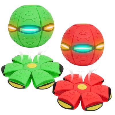 2-Piece Set Dual Form Freely Switchable Magic Bouncing Ball Toy with 6 Light Suitable for Indoor & Outdoor Use