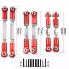 RC Crawlers Spare Parts for Arrma for Mojave 4X4 4S for Blx for Desert Truck RTR 1/8 6PCS Wheelbase Rc Steering Link Rod Set Aluminum Alloy Upgrade Parts(Red) view 2
