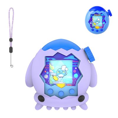 for Tamagotchi Paradise Case Silicone Soft Shell Cover for Tamagotchi Paradise Electronic Pet,Waterproof Sweatproof Washable Shockproof Anti-Drop 360Full Protection,Squid Style(Purple)