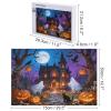 Puzzle for Adults 1000 Pieces - Halloween House Jigsaw Puzzle - Moonlight Shining on The Haunted House, Pumpkins and Ghosts - Thick, Sturdy Pieces Family Activity Great Gift 30 x 20 in view 4