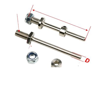1Pair Wheel Axles Steel Shaft With Stop Nuts Dia 3 4 5 MM Landing Gear Assembly M5 M6 M8 Thread Spares Compatible With Automotive Motorcycle Parts(M6xD4xL45MM)