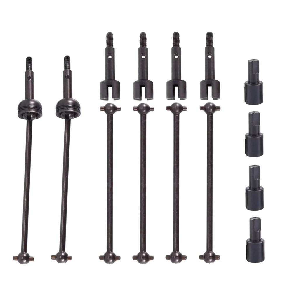 RC Crawlers Toys For Wltoys 144001 144002 144010 124007 124016 124018 124019 14pcs Metal Drive Shaft CVD Dogbone Differential Cup RC Car Upgrade Parts(Black)