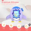 for Tamagotchi Paradise Case Silicone Soft Shell Cover for Tamagotchi Paradise Electronic Pet,Waterproof Sweatproof Washable Shockproof Anti-Drop 360Full Protection,Penguin Style(Purple) view 3