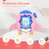 for Tamagotchi Paradise Case Silicone Soft Shell Cover for Tamagotchi Paradise Electronic Pet,Waterproof Sweatproof Washable Shockproof Anti-Drop 360Full Protection,Penguin Style(Pink) view 3