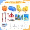 WUPIOS Electric Train Set for Kids 3 4 5 6 7 8, 3D Flexible Race Track 83 PCS Car Track for Toddlers 3-5, Magnetic Track Car Toys Gravity Defying Train Track Stem Learning Toy Gift Cube Track view 2