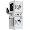 Best Choice Products Pretend Play Kids Wooden Stacked Washer & Dryer Set with Toy Laundry Storage, Space-Saving Design, with Accessories - White view 1