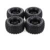 RC Tyre Tires for Trxs for Himoto for HSP for HPI 1/10 RC Monster Truck Parts 4pcs 125mm Rubber Tires Wheel Rims 12mm Hex with 4mm Lock Nuts view 1